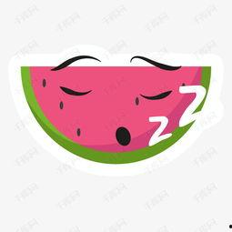 吃瓜表情插画素材图片